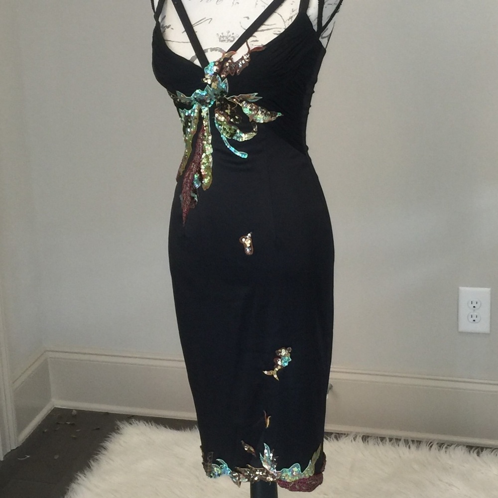 Mandalay Black and Color Sequin Dress